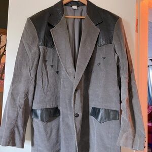 Vintage men’s corduroy and leather western blazer